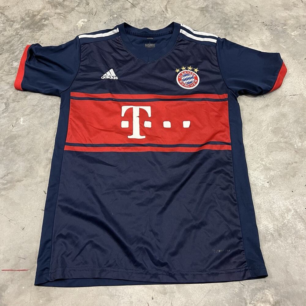 2017 FC Bayern Munich Adidas Home Football Soccer Jersey Kit Size Sz L Blue Fade